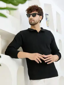 KVETOO Men Shirt Collar Pullover