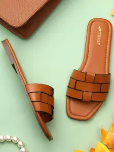 TRASE Women Solid Open Toe Flats