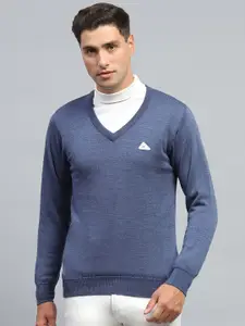 Monte Carlo Men Woollen Self Design Pullover Sweater