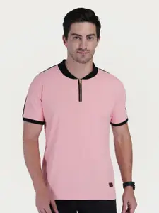 Polo Plus Men Bio Finish Solid Mandarin Collar T-shirt