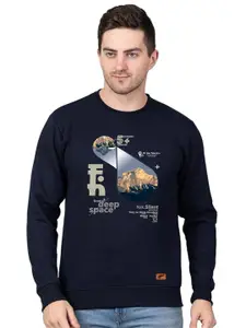 Polo Plus Men Printed Round Neck Sweatshirt