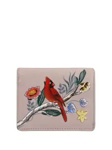 Anuschka Women Floral Printed Leather Two Fold Wallet