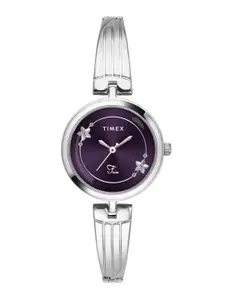 Timex Women Brass Dial & Stainless Steel Bracelet Style Straps Analogue Watch TWEL19800