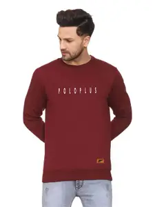 Polo Plus Men Alphanumeric Printed Round Neck Sweatshirt
