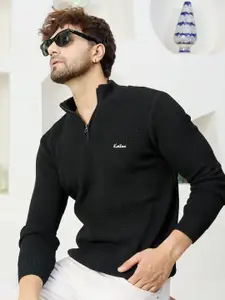 KVETOO Men Mock Collar Pullover