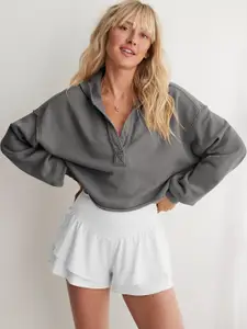 StyleCast x Revolte Women Solid Hooded Sweatshirt