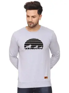 Polo Plus Men Alphanumeric Printed Round Neck Sweatshirt