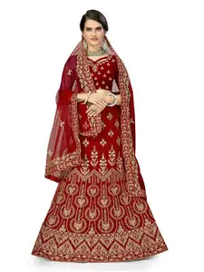Maroosh Embellished Thread Work Unstitched Lehenga & Blouse With Dupatta