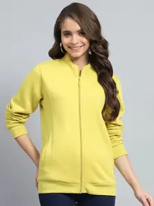 Monte Carlo Women Cotton Mock Collar Front-Open Sweatshirt