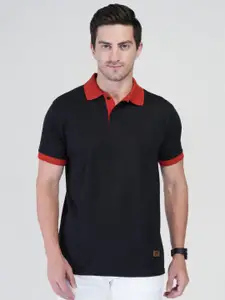 Polo Plus Men Bio Finish Solid Polo Collar Cotton T-shirt