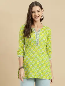 KALINI Women Floral Printed Pure Cotton Kurti