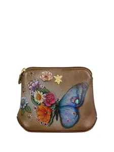 Anuschka Women Floral Printed Leather Two Fold Wallet