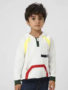 Nauti Nati Boys Hooded Sweatshirt with Placket Detail