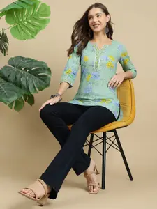 KALINI Women Floral Printed Pure Cotton Kurti