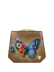 Anuschka Women Floral Printed Leather Two Fold Wallet
