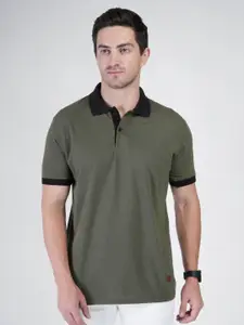 Polo Plus Men Bio Finish Solid Polo Collar Cotton T-shirt