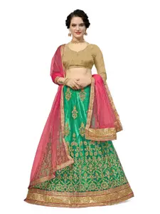 Maroosh Embroidered Thread Work Unstitched Lehenga & Blouse With Dupatta
