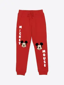 YK Disney Boys Mickey & Friends Printed Mid-Rise Track Pants