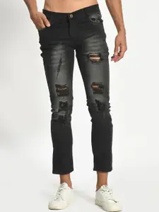 LINARIA Men Classic Slim Fit Mildly Distressed Heavy Fade Jeans