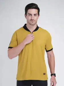 Polo Plus Men Bio Finish Solid Mandarin Collar T-shirt