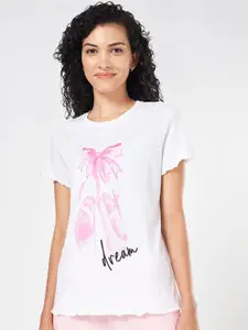 Dreamz by Pantaloons Women Printed Drop-Shoulder Lounge T-Shirt