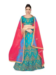 Maroosh Embellished Thread Work Unstitched Lehenga & Blouse With Dupatta