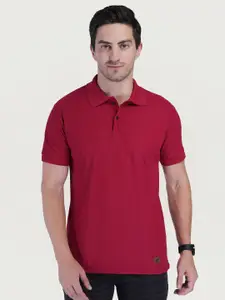 Polo Plus Men Bio Finish Solid Polo Collar T-shirt