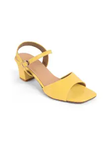 Tresmode Leather Block Heel Sandals with Buckles