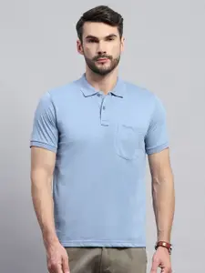 Monte Carlo Men Solid Polo Collar Cotton T-shirt