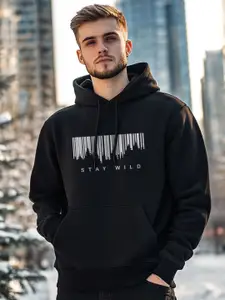 NOBERO Men Printed Hooded Sweatshirt