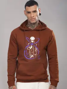 ADRO Men Printed Hooded Pure Cotton Sweatshirt