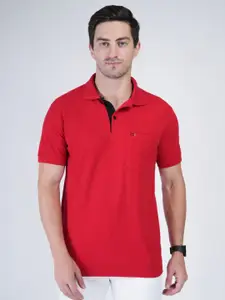 Polo Plus Men Bio Finish Solid Polo Collar Cotton T-shirt