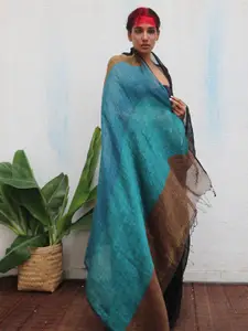 Chidiyaa Colourblocked Pure Linen Saree