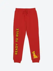 YK Disney Boys Lion King Printed Mid-Rise Joggers