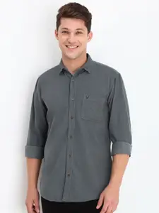 Allen Solly Men Custom Spread Collar Solid Cotton Casual Shirt