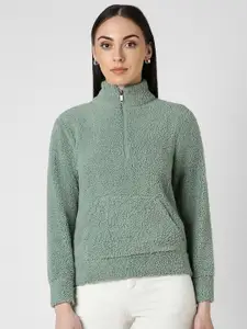 Van Heusen Woman High Neck Half Zipper Sweatshirt