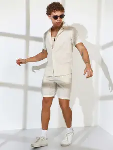 Campus Sutra Striped Shirt & Shorts