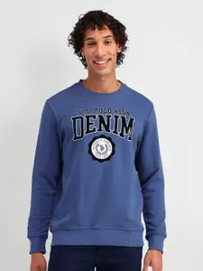 U.S. Polo Assn. Denim Co. Men Printed Brand Logo Pullover Sweatshirt