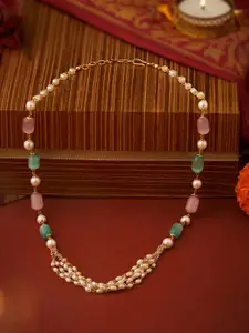 Zaveri Pearls Gold-Plated Beaded Embellished Multistrand Necklace