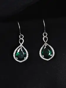 Clara 925 Sterling Silver Rhodium Plated Cubic Zirconia Contemporary Drop Earrings