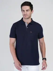 Polo Plus Men Bio Finish Solid Polo Collar Cotton T-shirt
