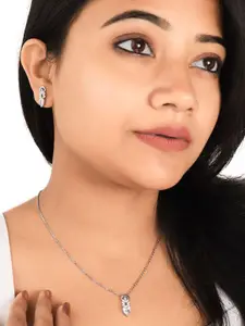 SILBERRY 925 Silver Sliver-Plated Pendant Set