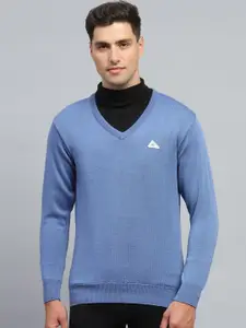 Monte Carlo Men V-Neck Long Sleeves Woollen Pullover