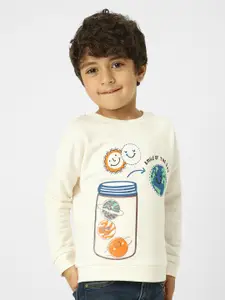 Nauti Nati Boys Graphic Printed Round Neck Pullover Sweatshirt