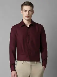 Louis Philippe Men Classic Spread Collar Solid Cotton Formal Shirt