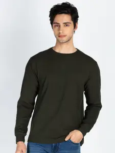 Status Quo Men Round Neck Self Design Lightweight Cotton Sweatshirt