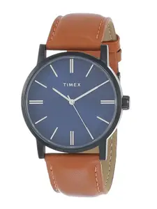 Timex Men Brass Dial & Leather Straps Analogue Watch TWHG35SMU04