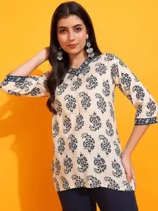 Mialo fashion Ethnic Motifs Printed V-Neck Kurti