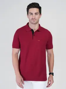 Polo Plus Men Bio Finish Solid Polo Collar Cotton T-shirt
