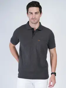 Polo Plus Men Bio Finish Solid Polo Collar Cotton T-shirt